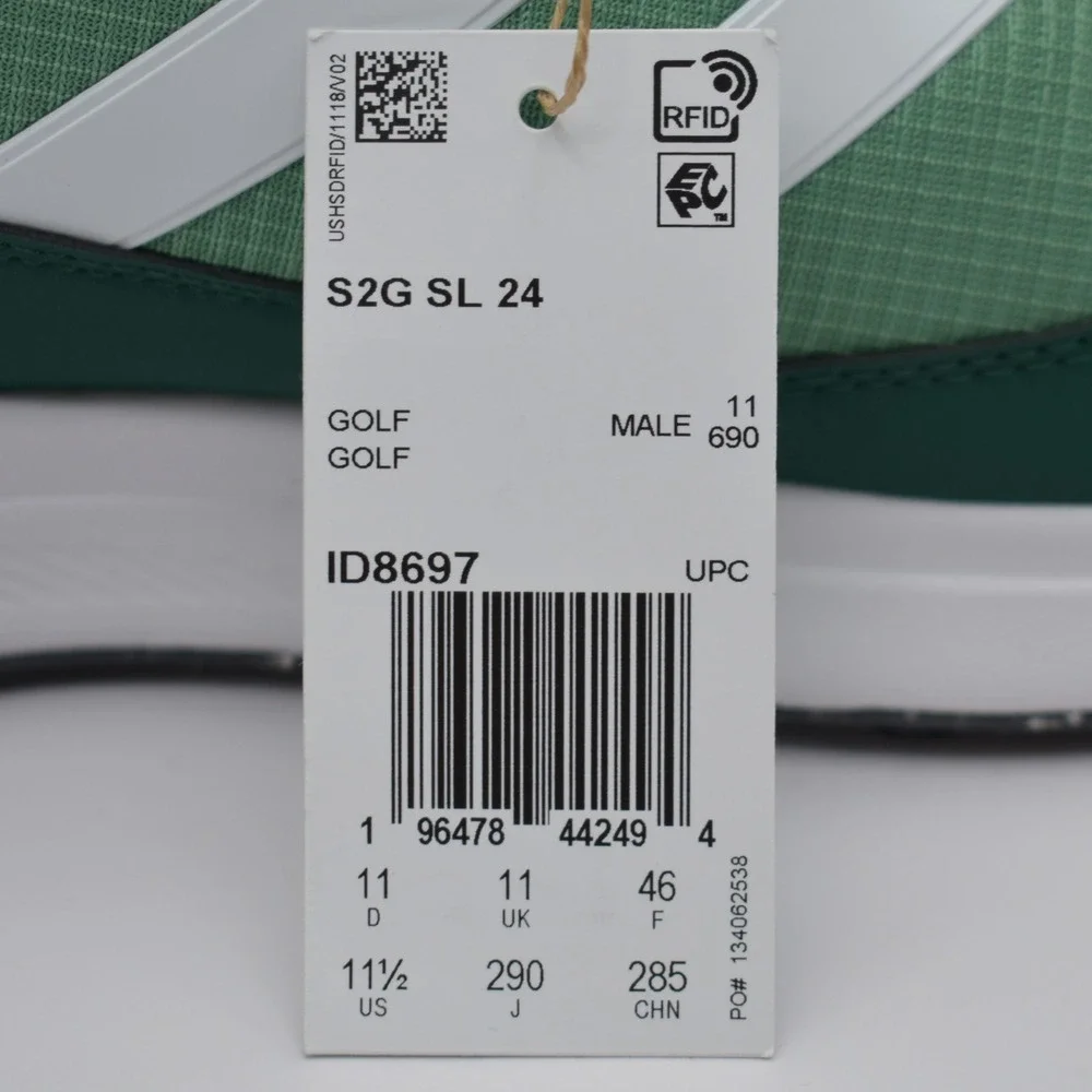 Adidas S2G SL 24 Spikeless Golf Shoes Sneakers Green White Men's 11.5 NWT ID8697 - Picture 9 of 11